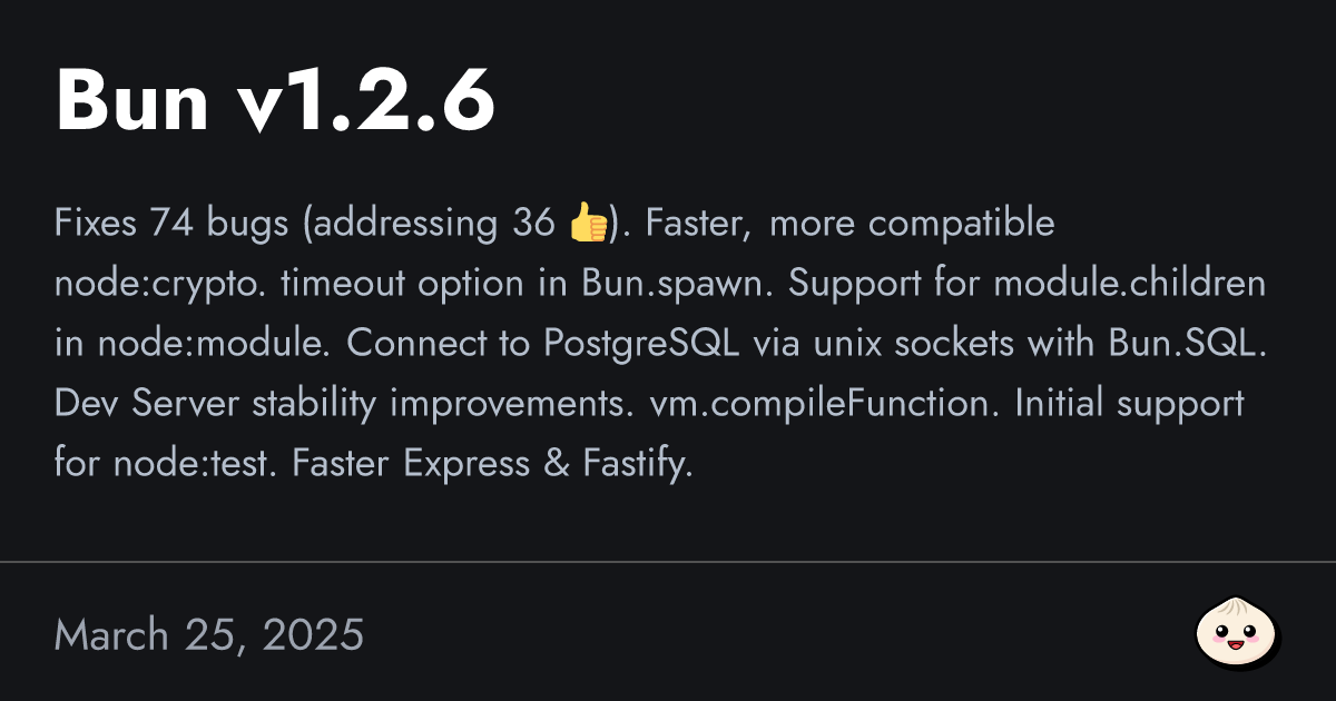 Bun v1.2.6 | Bun Blog